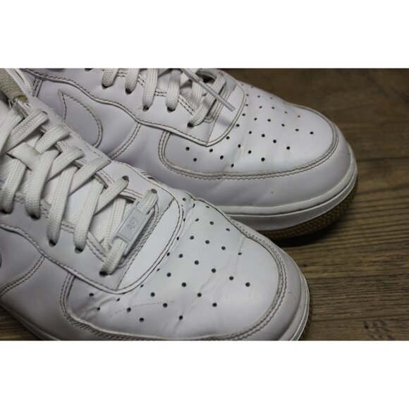Nike Air Force 1 '07 low top OG white‎ leather gum sole athletic sneakers 11.5 - Picture 14 of 16